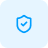 Lock icon on a blue rounded-square button indicating security and protection of the area