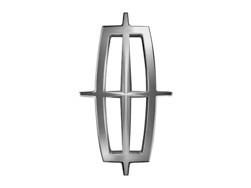 Metallic car emblem with an oval frame and a central vertical cross design.