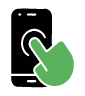 Finger tapping a smartphone screen, indicating touch interaction