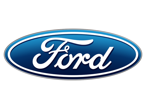 Ford logo: blue oval with white cursive 'Ford' script, representing the car brand