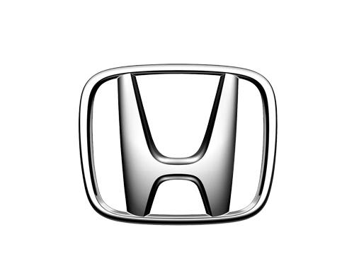 Honda logo: a chrome H emblem inside a rounded square frame